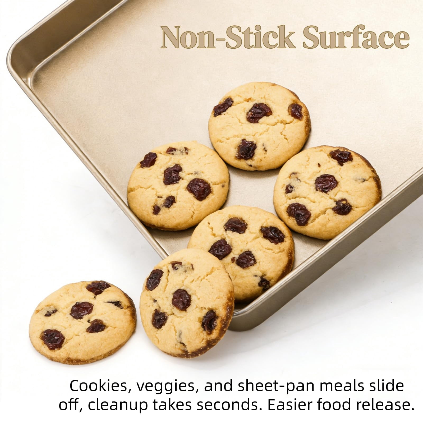 Baking Sheet Pans 3 Pack Square Nonstick Heavy Duty for Toaster Oven Baking