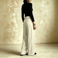 thumbnail image 6 of Smsaxvxz Womens Baggy Fashion Dress Pants Lightweight Pleated Wide Leg Pants Casual Loose Trousers White L, 6 of 8