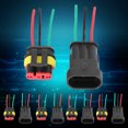 thumbnail image 1 of AMONIDA Car 3 Pin Way Sealed Auto Waterproof Electrical Connector Plug Socket Kit With Line Set 5pcs, 1 of 8