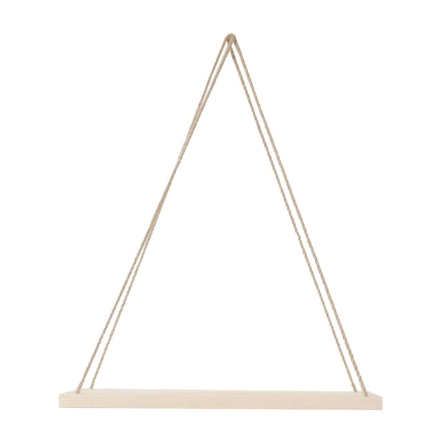 Abbracc Wood Hanging Wall Floating Shelves Rack Display W / Cord Garden Room - wood L
