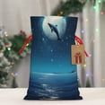 thumbnail image 5 of Pofeuu Night Sky Moon Dolphin Print Burlap Bags with Drawstrings Drawstring Gift Bags Pouch Bag for Thankgiving Birthday Party Gift Wrapping Treats and Party Favors-Small, 5 of 9