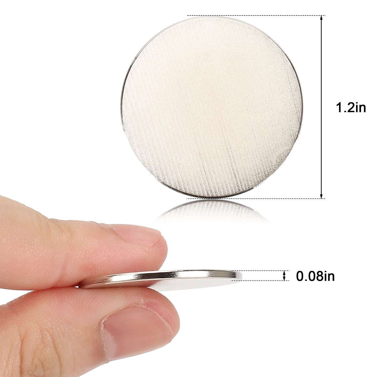 Spencer 24Pcs Neodymium Rare Earth Disc Magnets, 30mm x 2mm (1.2"x0.08") Grade N52 Super Strong Magnets with Double-Sided Adhesive