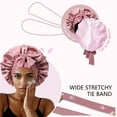 thumbnail image 3 of Walkfairy Satin Bonnet Silk Sleep Cap Double Layer Hair Bonnet with Elastic Tie Band for Curly or Straight Hair, 3 of 3