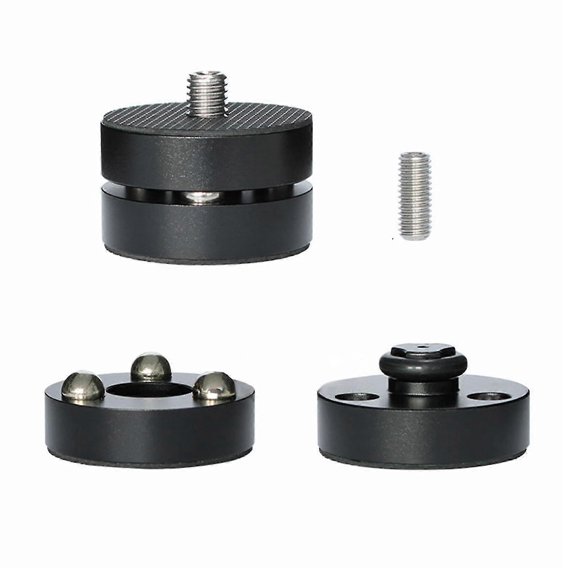 Aluminum Speaker Isolation Feet 4pcs, Heavy Duty Turntable Stand Base with Steel Ball Bearings for Audio Equipment