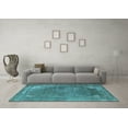 thumbnail image 3 of Ahgly Company Indoor Square Oriental Light Blue Industrial Area Rugs, 3' Square, 3 of 4