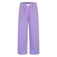 thumbnail image 6 of UngA Casual Pants Women Womens High Waist Summer Casual Pants Drawstring Straight Leg Beach Vacation Lounge Pocket Linen Trousers Purple,M, 6 of 6