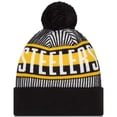 thumbnail image 2 of Men's New Era Black Pittsburgh Steelers Striped Cuffed Knit Hat with Pom, 2 of 2