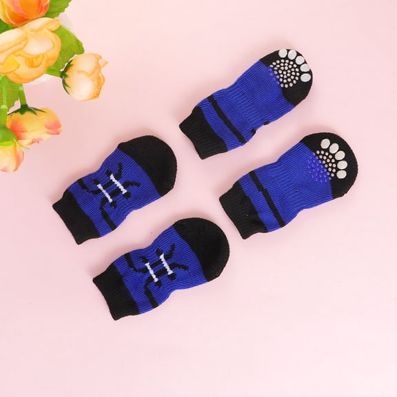 LULULION 4PCS Holiday Party Puppy Foot Wear in Random Color Cotton Nonslip for Pet Owners