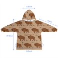 thumbnail image 7 of Brown Buffalo Pattern Blanket Hoodies for Kids 6-13YR Oversize Wearable Blanket Hoodies for Boys Girls Teens, 7 of 7