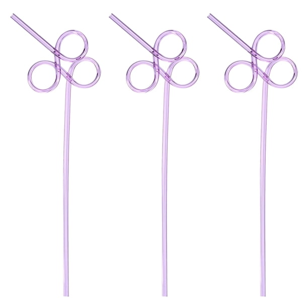 3 pajitas divertidas para niños y adultos, pajitas de plástico reutilizables con forma de lazo y diseño loco para actividades en el aula, día de San Valentín
