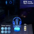 thumbnail image 5 of Can't Hear You I'm Gaming Night Light for Boys Girls, 3D Illusion Lamp Wireless Headphones with 7 Color Changing, Touch & Remote, Gamer Gifts Gaming Decor Men Room Birthday Christmas Party Supplies, 5 of 7