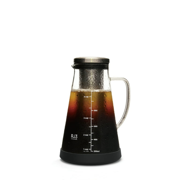 Coffee Cold Brew Pot Sealed Silicone Lid Glass Hand Coffee Filter Pot  Stainless Steel Strainer Tea pot Car Coffee Utensils