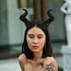 thumbnail image 4 of KAKOWELY 2 diademas con cuernos de diablo para cosplay, accesorio para disfraz de diablo de Halloween, 4 of 5