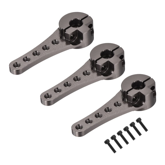 3 Pcs Aluminum Servo Horn Long 25T Steering Arm 46mm Length Bright Gray