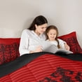 thumbnail image 5 of Manfei Gothic Damask Bedding Comforter Set,Boho Exotic Style Twin Comforter Sets,Black Red Bedding Set For Boys Girls,Luxury Bedroom Decor Reversible,2 Pieces, 5 of 8