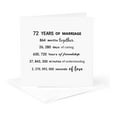 thumbnail image 5 of 3drose, 72 Years of Marriage 72nd Wedding Anniversary in Months Days Hours, 6 Greeting Cards with Envelopes, 5 of 7