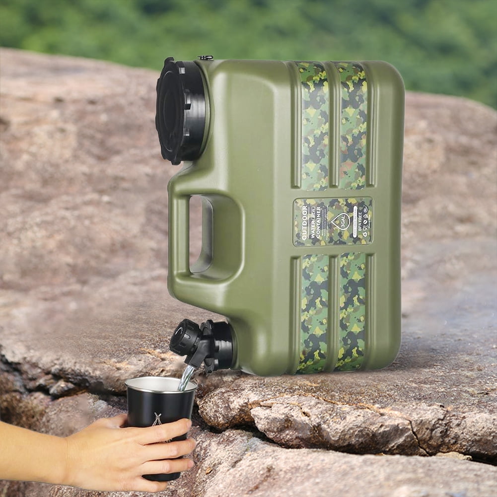 SHUWND 3 Gallon Camping Water Jug with Spigot, Camping Water Container BPA Free Water Storage No Leakage for Outdoor Hiking Picnic Supplies, Green