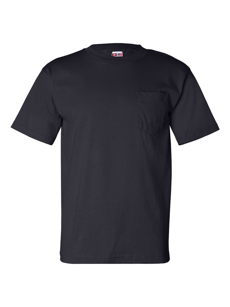 2XL Adult 100% Cotton T-Shirt with Pocket in Lime Green, Teeshirts