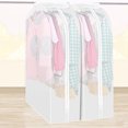 thumbnail image 4 of Neinkie Extra Large Clear Hanging Garment Bags for Closet Storage Bottom Enclosed Garment Rack Cover Sealed Wardrobe Clothes Protector for Coats, Suits, Dresses, 4 of 6