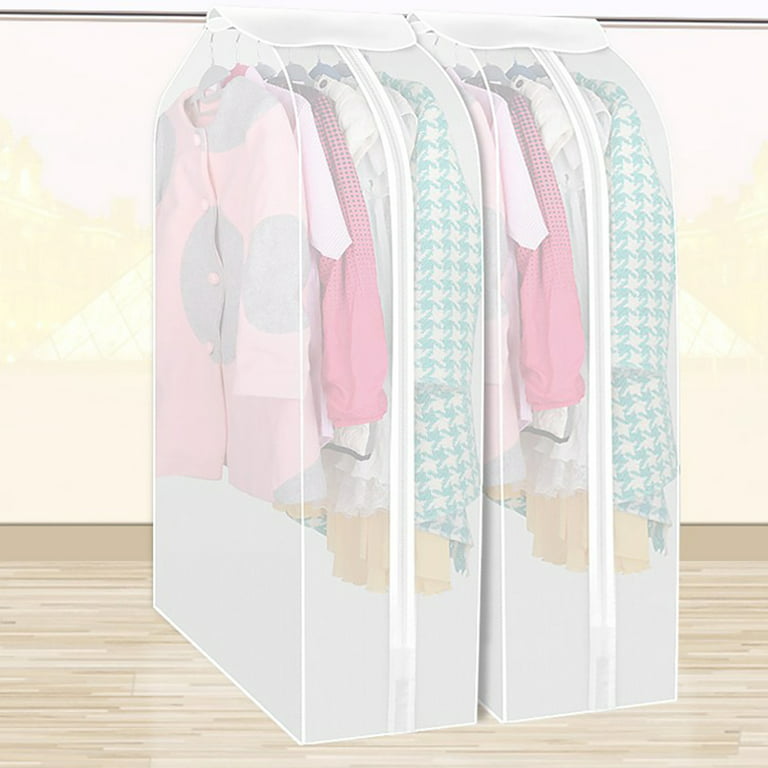 Hanging Garment Bags Clothing Organizer Storage Well Sealed Clothes Dust Cover S: 24 * 20 W * 35 H in Clear | Large