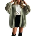 thumbnail image 6 of Lnmiateer Women Open Front Chiffon Cardigan Long Sleeve Elastic Cuffs Side Pockets Loose Flowy Casual Jacket Autumn Winter Office Indoor Layering Outerwear, 6 of 6