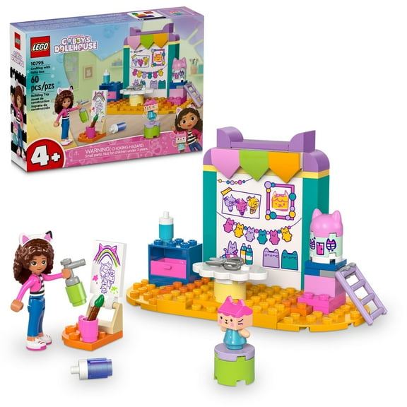 LEGO Gabby’s Dollhouse Crafting with Baby Box Pretend Playset for Kids, Creative Painting Crafting Toy, Learning Toy for Girls and Boys Ages 4 and Up, Includes Gabby's Dollhouse Figure, 10795