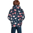 thumbnail image 2 of KLL Unisex Kids Boys Girls Hooded Pocket Pullover Hoodies-Cherry Blossoms, 2 of 6