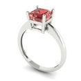 thumbnail image 2 of 1.5 ctw Solitaire Anniversary Ring for Women | Asscher Cut Natural Garnet | Hyperallergenic Solid 18K White Gold, 2 of 5