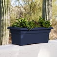 thumbnail image 2 of Bloem Veranda 26" Plastic Rectangular Deck Box Planter - UV-Resistant, Indoor/Outdoor, Navy, 2-Pack, 2 of 7