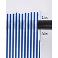 thumbnail image 6 of Navy Blue Stripe Curtains 54 Inch Length,Sheer Curtains for Bedroom Living Room Window Modern White Vertical Striped Geometric Rod Pocket Drapes Kitchen Curtains Small Half Window 52"x54" 2 Panels, 6 of 6