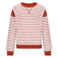 thumbnail image 6 of Npasoilc Sweatshirts for Women Fall Winter Trendy Long Sleeve Round Neck Side Slit Comfort Pullover Blouse Tops Striped Color Block Casual Loose Hoodless Hoodies, 6 of 8