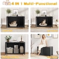 thumbnail image 5 of Cat Litter Box Enclosure, Multi-Functional Hidden Enclosed Litter Box Furniture with Adjustable Partition, Indoor Outdoor Cat House Weatherproof, Side Table, Easy to Clean & Assemble, Black, 5 of 8