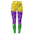 thumbnail image 4 of DDAPJ pyju Mardi Gras Leggings for Women Trendy Print Elastic High Waisted Yoga Pants Carnival Party Tights Color Block Casual Skinny Pants Multicolor#2 XXL, 4 of 6