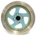 thumbnail image 2 of For 17x8 inch (1 Single Wheel Only) JNC Wheels - 17" JNC034 Teal Blue Machine Lip Gold Rivet Rim - 5x114.3 JNC Wheels-18515656774, 2 of 2