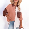 thumbnail image 2 of FRSASU Summer Tops Women'S Tops Single Breasted Long Sleeve Shirt Tops Loose Lapel Shirt Blouse Khaki 10(XL), 2 of 5