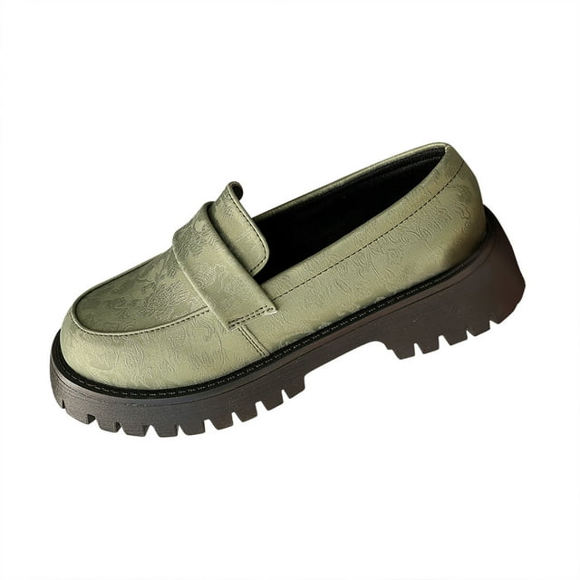SDNall Chaussures pour Femmes, Mocassins pour Femmes, Chaussures Décontractées pour Femmes, Mocassins Décontractés pour Femmes, Petites Chaussures en Cuir Style Britannique à Bout Rond, Design Imprimé Tendance, Chaussures d'Été pour Femmes