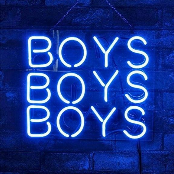 Queen Sense 14" Boys Boys Boys Neon Sign Acrylic Man Cave Handmade Neon Light 114BBBBA