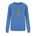 thumbnail image 6 of YUGYXL Christmas Sweatshirts for Women Xmas Tree Print Shirt Crewneck Long Sleeve Fleece Lined Pullover Sweater Blue S, 6 of 6