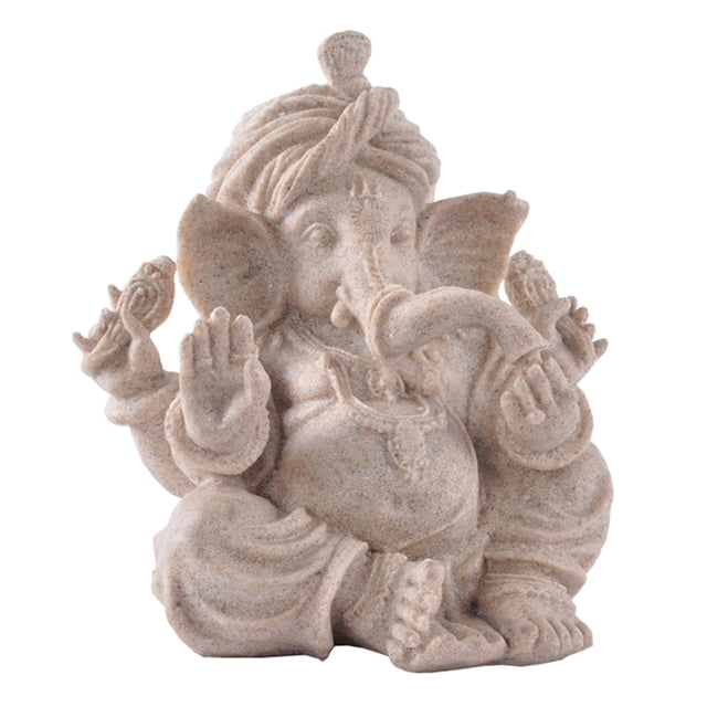 Escultura de La Deidad Hindú Soledad Adorno de estatua de Ganesha Talla L