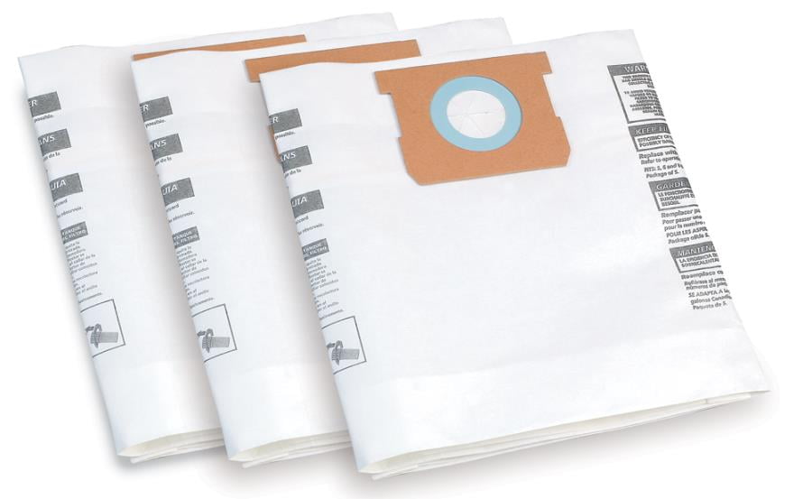 Shop-Vac Three Disposable 4-8 Cleaner Gal Bags Type E in White for Shop-Vacs