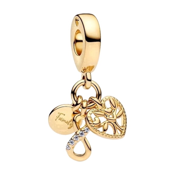 ROSIANNA 925 Sterling Silver Charm for Bracelets Gold Family Pendant Charm Women Bracelet Charm