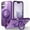 Purple, variant on ELEHOLD Case for iPhone 16 Plus, Military Grade Protection Translucent Matte Case with 360° Rotatable Magnetic Ring Stand,Winered