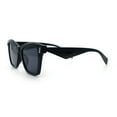 thumbnail image 6 of Womens Oversized Hipster Horn Rim Subtle Cat Eye Fashion Sunglasses All Black, 6 of 8