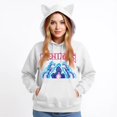 thumbnail image 3 of Pop cazadora para niña Demon Hunters Women's Fashion Cat-Ear Crop Top Hooded Sweatshirt （White）, 3 of 4