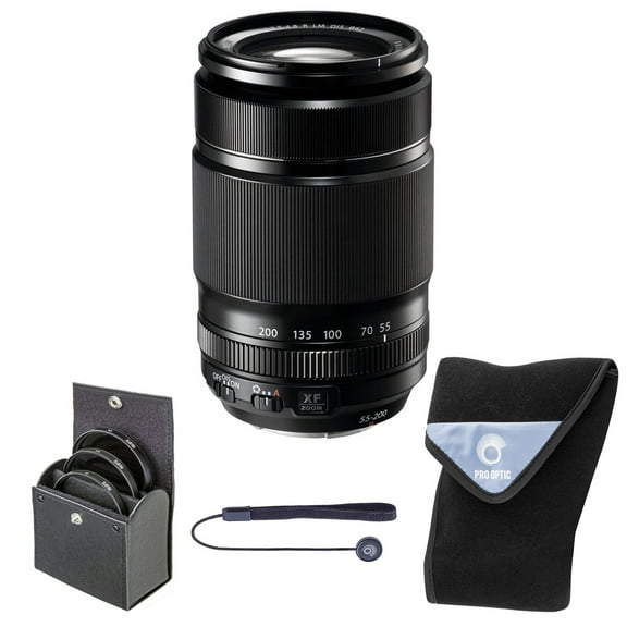Fujifilm XF 55-200mm f/3.5-4.8 R LM OIS Lens, Bundle with 62mm Filter Kit and Lens Wrap