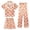 7-Orange, variant on Gaexia Girls 3 Pieces Pajamas Sets Silk Satin Ruffle Sleepwear Short Sleeve Button-Down Pjs Nightwear Loungewear