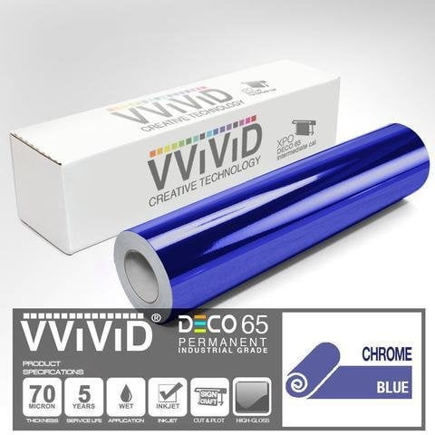 Contact Paper Craft Vinyl | Chrome Blue Permanant Craft Film | For Cricut, Silhouette & Cameo Contact Paper Vinyl Adhesive | VViViD DECO65