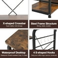 thumbnail image 2 of SOGES 3 Tier Metal Kitchen Standing Bakers Rack Utility Microwave Oven Workstation Shelf Rustic Brown, 2 of 8