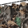 thumbnail image 3 of Brown Green Camo Leaves Branches Pattern Shower Curtain 36"x72" ,Bathroom Decorative Shower Curtains Set with 12 Hooks,Modern Waterproof Washable Shower Curtain, 3 of 6
