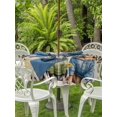 thumbnail image 3 of Outdoor Tablecloths with Umbrella Hole & Zipper, Spring Dog Round Tablecloth 54 Inch, Sunflower Daisy Botanical Rustic Waterproof Table Cloth, Patio/Pool/Picnic Table Covers, 3 of 8